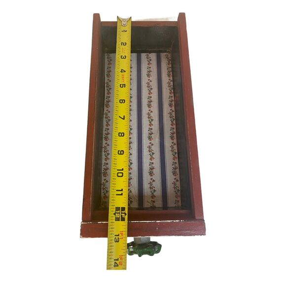 Farmhouse Wood Drawer Crate w/ Vintage Pig Feed Spigot Handle, Red/Black - Picture 6 of 12